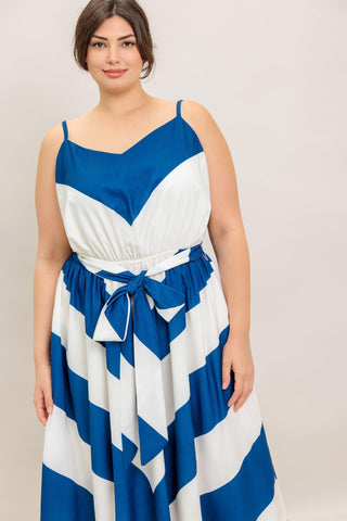 RADIANT HEART NAVY WOVEN MIDI DRESS - Glamourous Grace