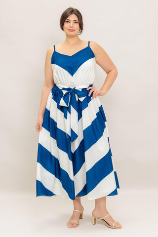 RADIANT HEART NAVY WOVEN MIDI DRESS - Glamourous Grace