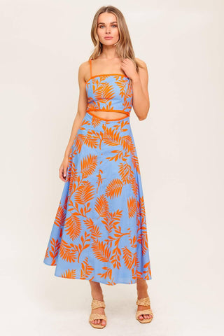 APRICOT SUNSET WOVEN MIDI DRESS - Glamourous Grace