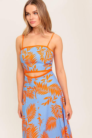 APRICOT SUNSET WOVEN MIDI DRESS - Glamourous Grace