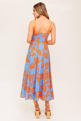 APRICOT SUNSET WOVEN MIDI DRESS - Glamourous Grace