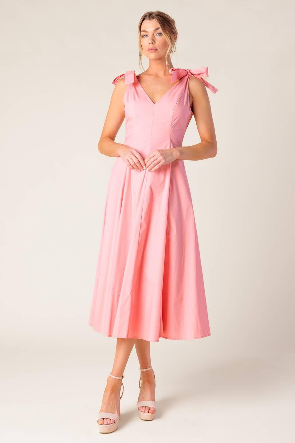 ON THE RIGHT TRACK PEACH WOVEN MIDI DRESS - Glamourous Grace