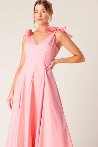 ON THE RIGHT TRACK PEACH WOVEN MIDI DRESS - Glamourous Grace