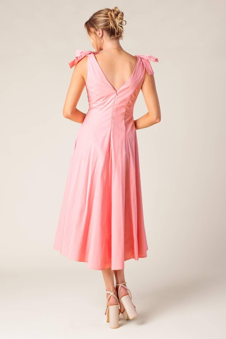 ON THE RIGHT TRACK PEACH WOVEN MIDI DRESS - Glamourous Grace