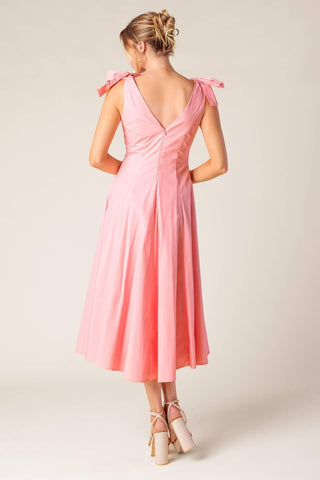 ON THE RIGHT TRACK PEACH WOVEN MIDI DRESS - Glamourous Grace