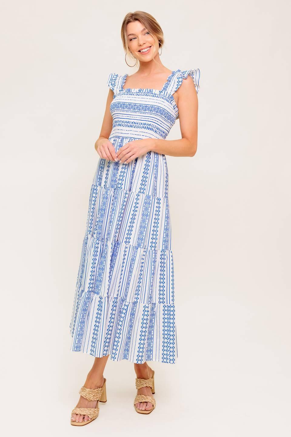MIDSUMMER PETALS WOVEN MIDI DRESS - Glamourous Grace