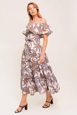 LILY GARDEN LAVENDER WOVEN MIDI DRESS - Glamourous Grace