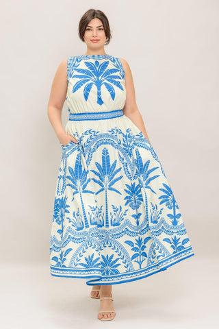 OCEAN PETALS WOVEN MIDI DRESS - Glamourous Grace