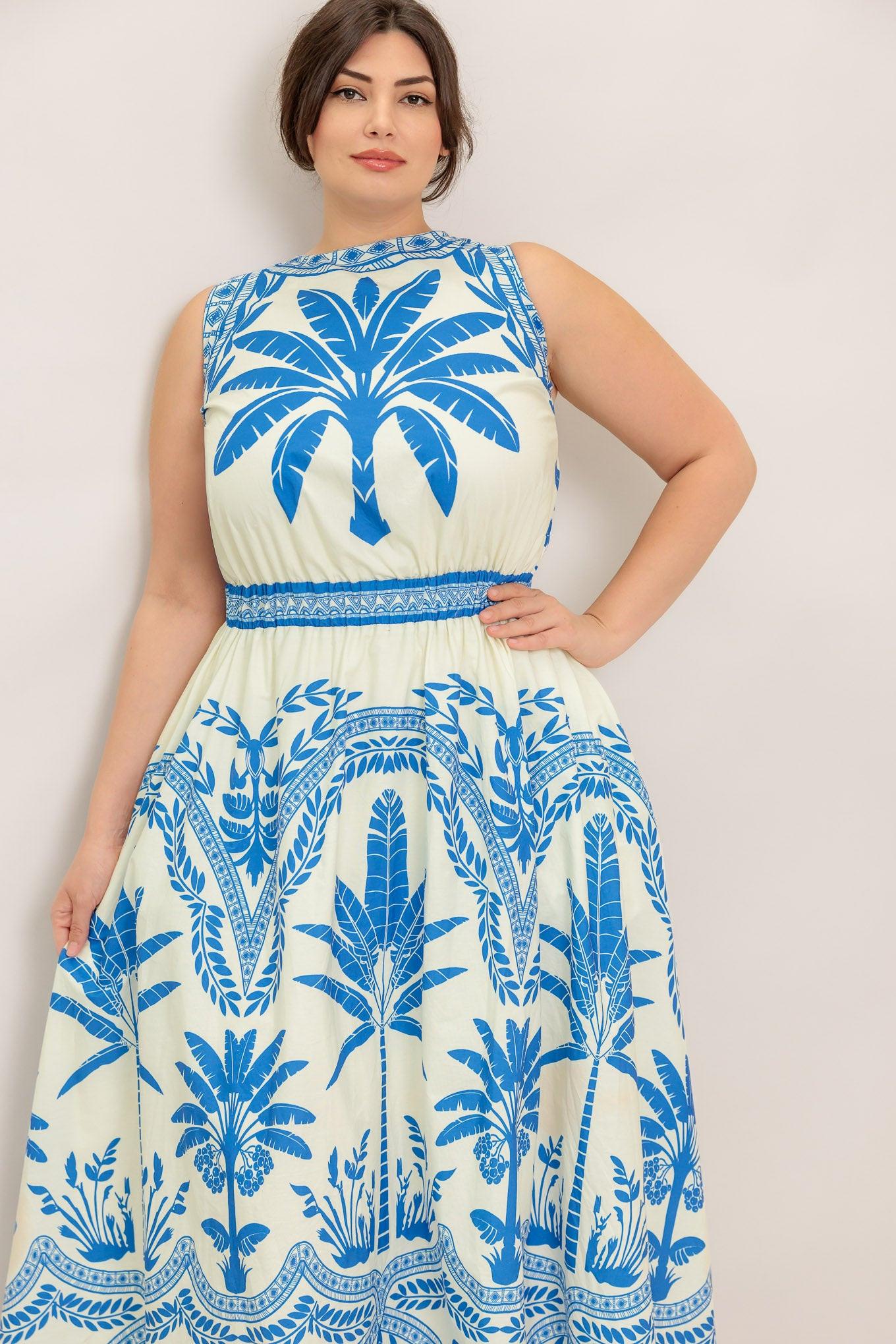 OCEAN PETALS WOVEN MIDI DRESS - Glamourous Grace