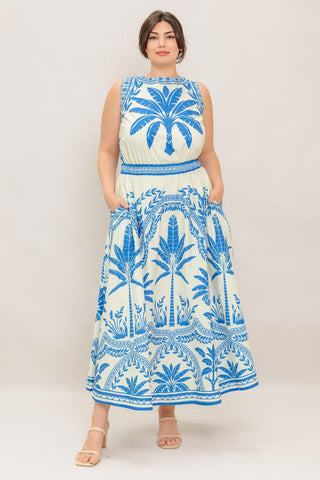 OCEAN PETALS WOVEN MIDI DRESS - Glamourous Grace