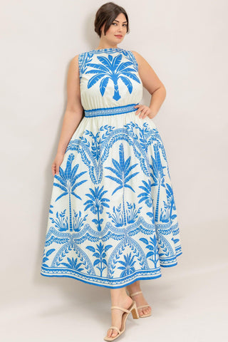 OCEAN PETALS WOVEN MIDI DRESS - Glamourous Grace