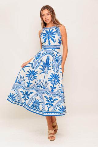 OCEAN PETALS WOVEN MIDI DRESS - Glamourous Grace