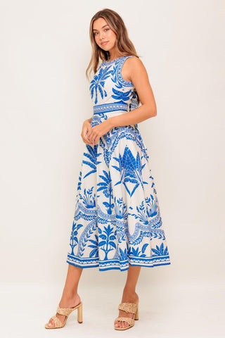 OCEAN PETALS WOVEN MIDI DRESS - Glamourous Grace