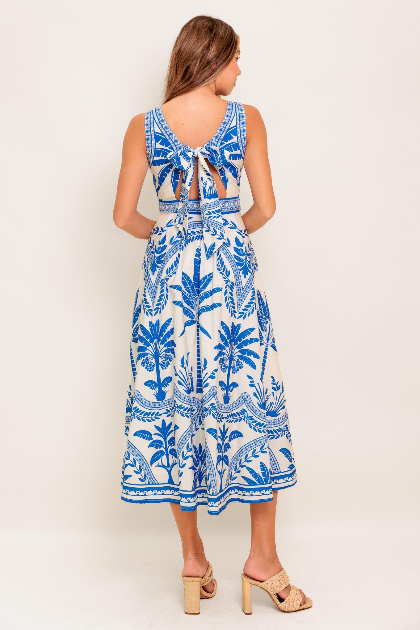 OCEAN PETALS WOVEN MIDI DRESS - Glamourous Grace