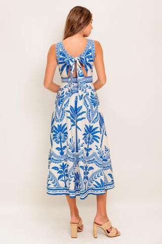 OCEAN PETALS WOVEN MIDI DRESS - Glamourous Grace
