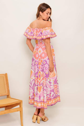 CABANA DREAM LAVENDER WOVEN MIDI DRESS - Glamourous Grace