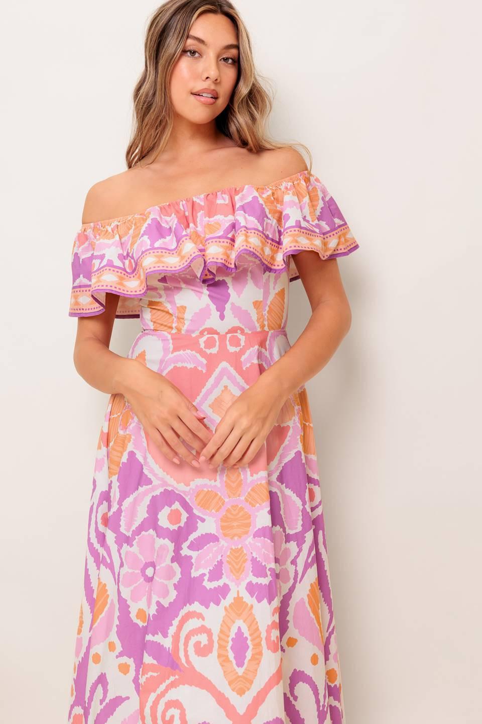 CABANA DREAM LAVENDER WOVEN MIDI DRESS - Glamourous Grace