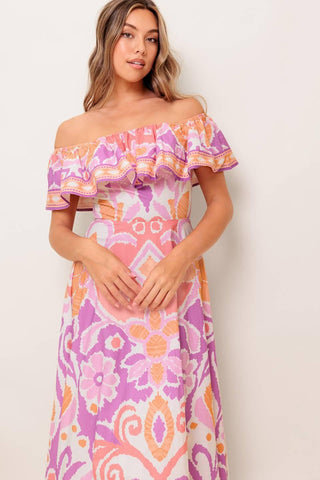 CABANA DREAM LAVENDER WOVEN MIDI DRESS - Glamourous Grace