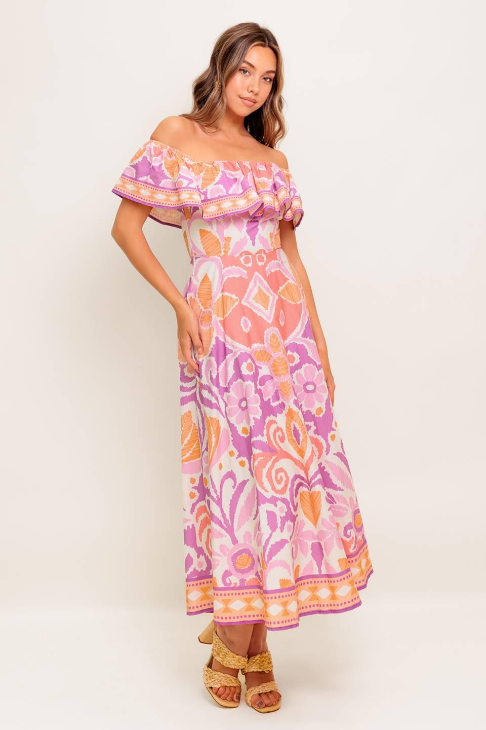 CABANA DREAM LAVENDER WOVEN MIDI DRESS - Glamourous Grace