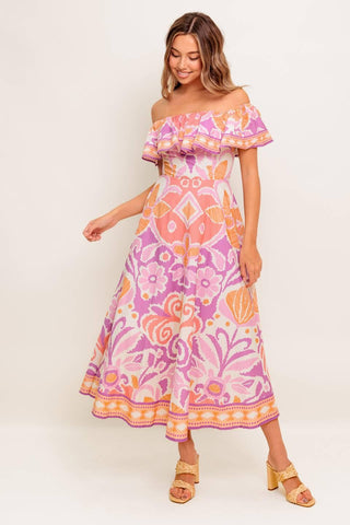 CABANA DREAM LAVENDER WOVEN MIDI DRESS - Glamourous Grace