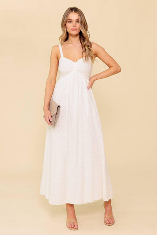 LOVE OF MINE IVORY EYELET MIDI DRESS - Glamourous Grace