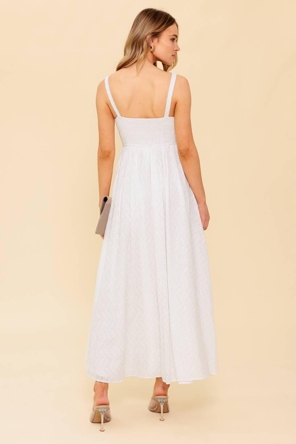 LOVE OF MINE IVORY EYELET MIDI DRESS - Glamourous Grace