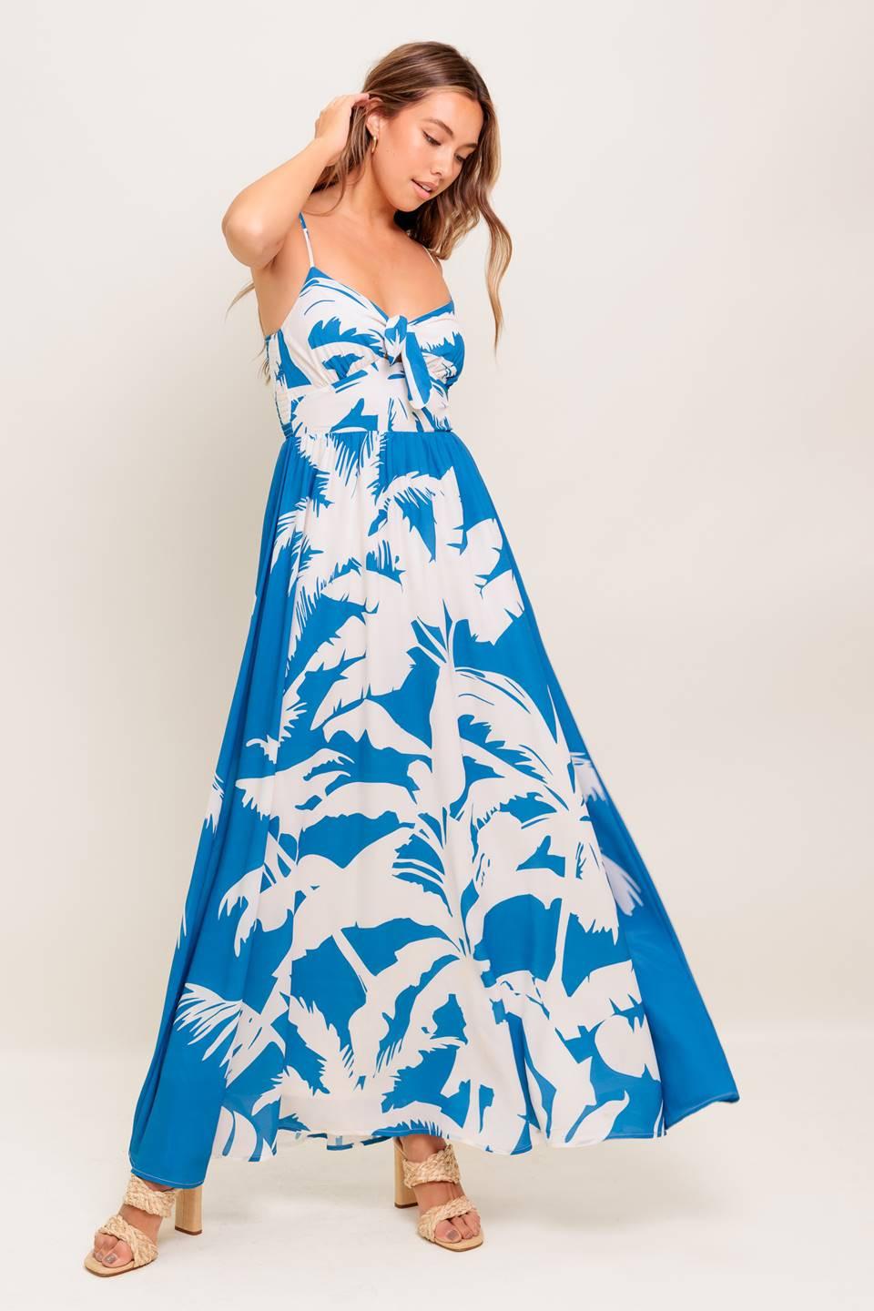 SLOW MORNINGS NAVY WOVEN MAXI DRESS - Glamourous Grace
