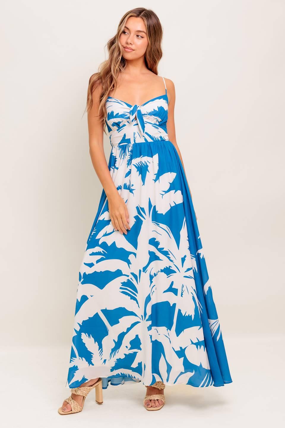 SLOW MORNINGS NAVY WOVEN MAXI DRESS - Glamourous Grace