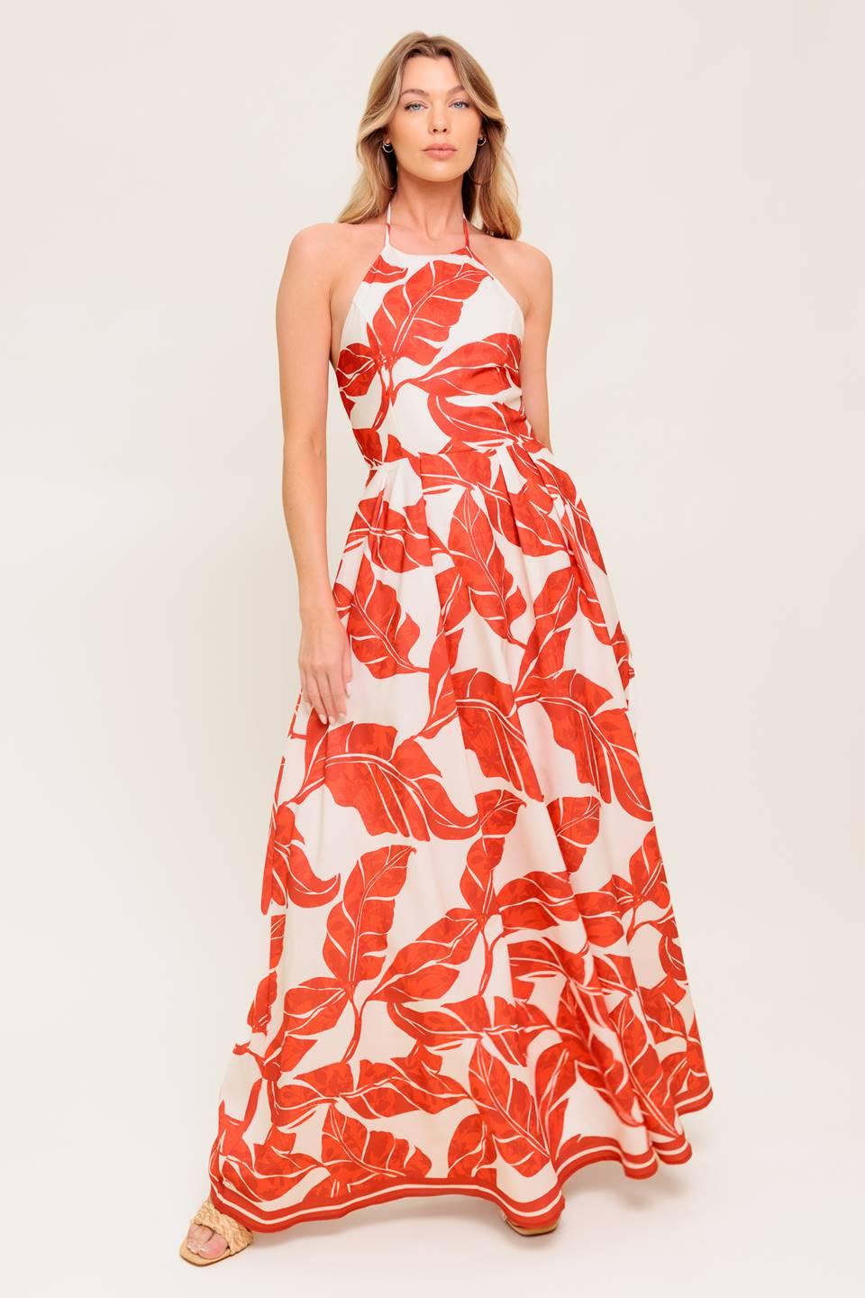 FIRST GLANCE RED WOVEN MIDI DRESS - Glamourous Grace