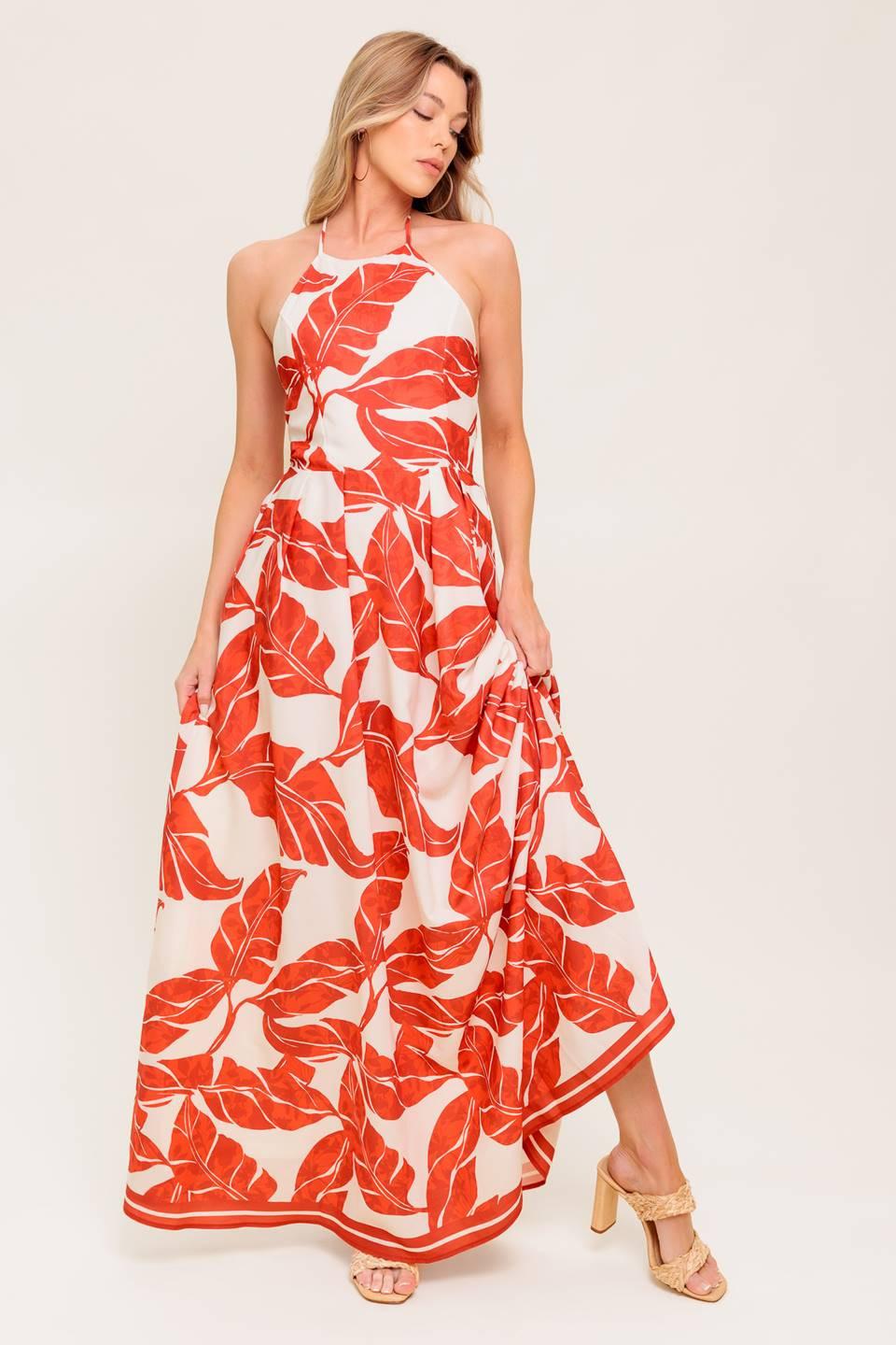 FIRST GLANCE RED WOVEN MIDI DRESS - Glamourous Grace
