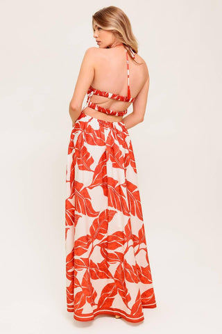 FIRST GLANCE RED WOVEN MIDI DRESS - Glamourous Grace