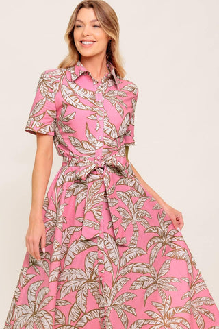 SWEET CAMELLIA PINK WOVEN MIDI DRESS - Glamourous Grace