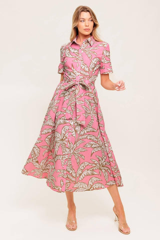 SWEET CAMELLIA PINK WOVEN MIDI DRESS - Glamourous Grace