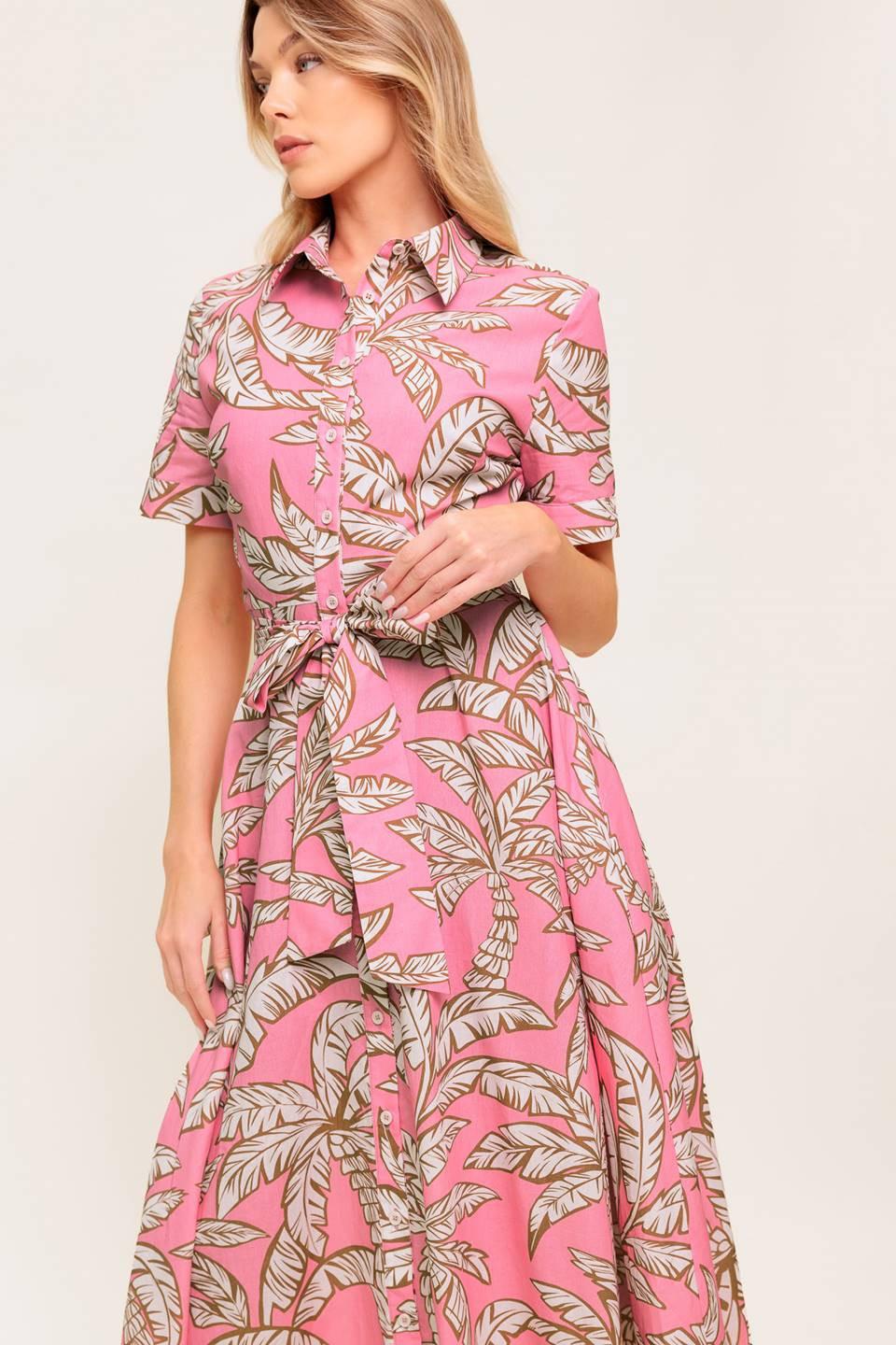 SWEET CAMELLIA PINK WOVEN MIDI DRESS - Glamourous Grace