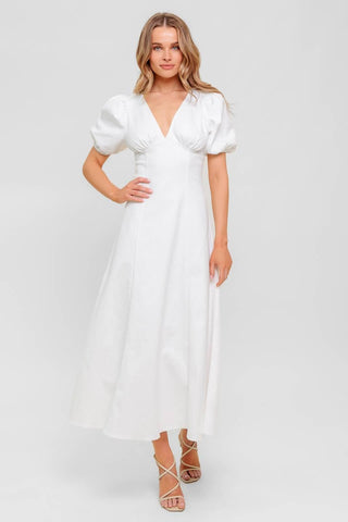 SECRET VINE GLOW WOVEN TWILL MIDI DRESS - Glamourous Grace