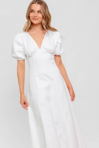 SECRET VINE GLOW WOVEN TWILL MIDI DRESS - Glamourous Grace
