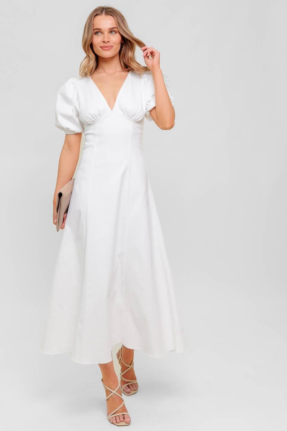 SECRET VINE GLOW WOVEN TWILL MIDI DRESS - Glamourous Grace