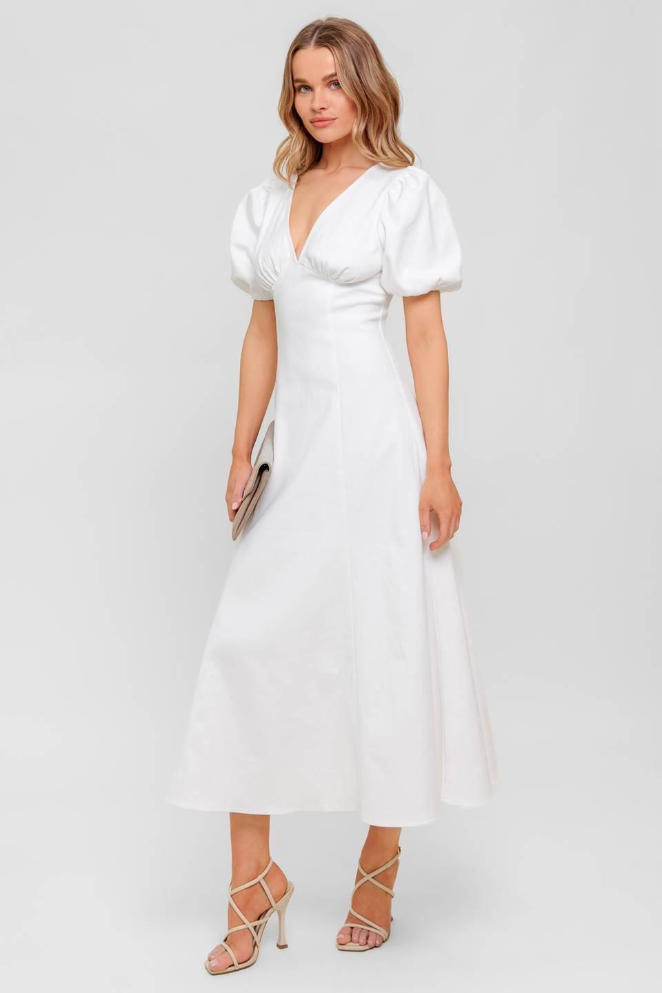 SECRET VINE GLOW WOVEN TWILL MIDI DRESS - Glamourous Grace