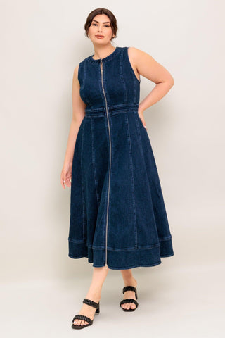 RAW BEAUTY DENIM MIDI DRESS - Glamourous Grace