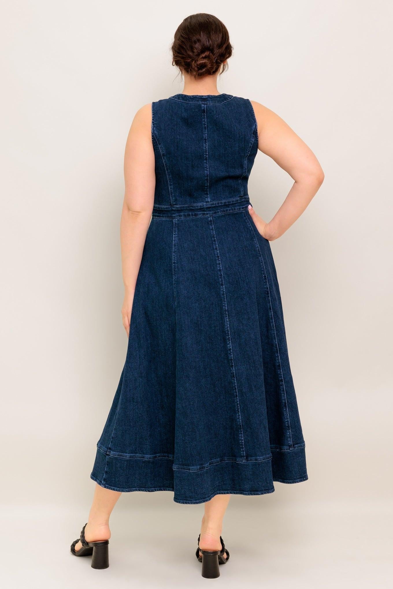 RAW BEAUTY DENIM MIDI DRESS - Glamourous Grace