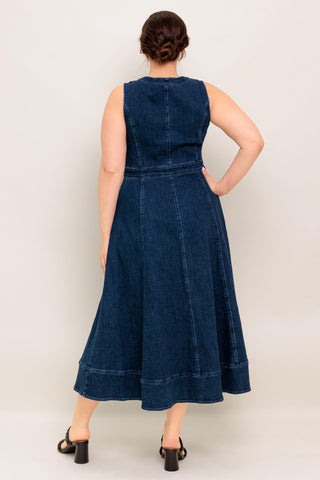RAW BEAUTY DENIM MIDI DRESS - Glamourous Grace