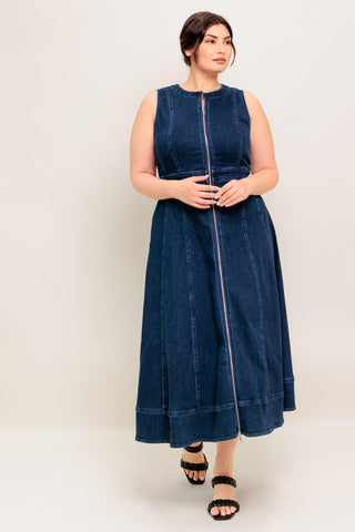 RAW BEAUTY DENIM MIDI DRESS - Glamourous Grace