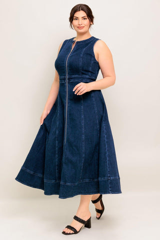 RAW BEAUTY DENIM MIDI DRESS - Glamourous Grace