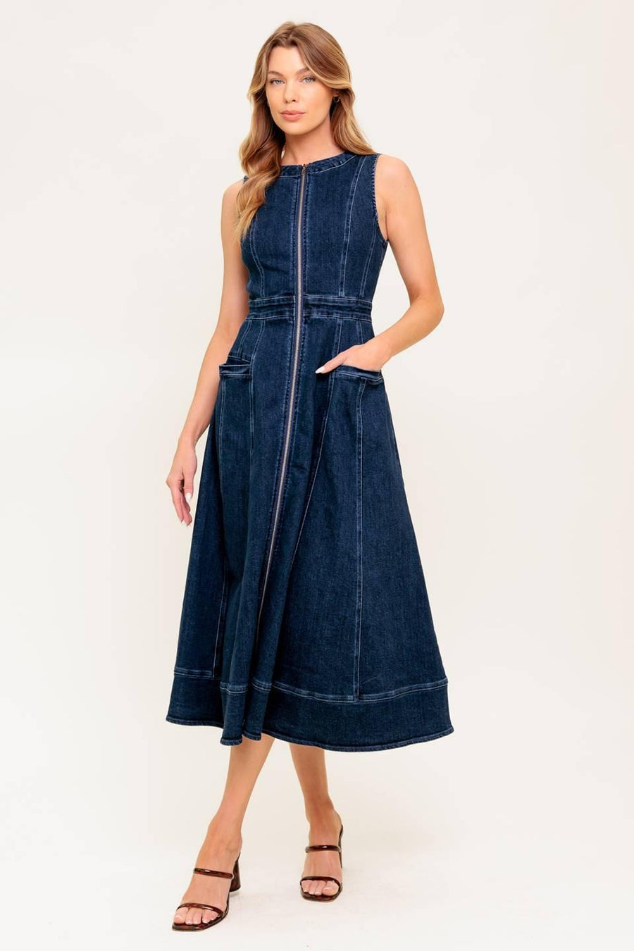 RAW BEAUTY DENIM MIDI DRESS - Glamourous Grace