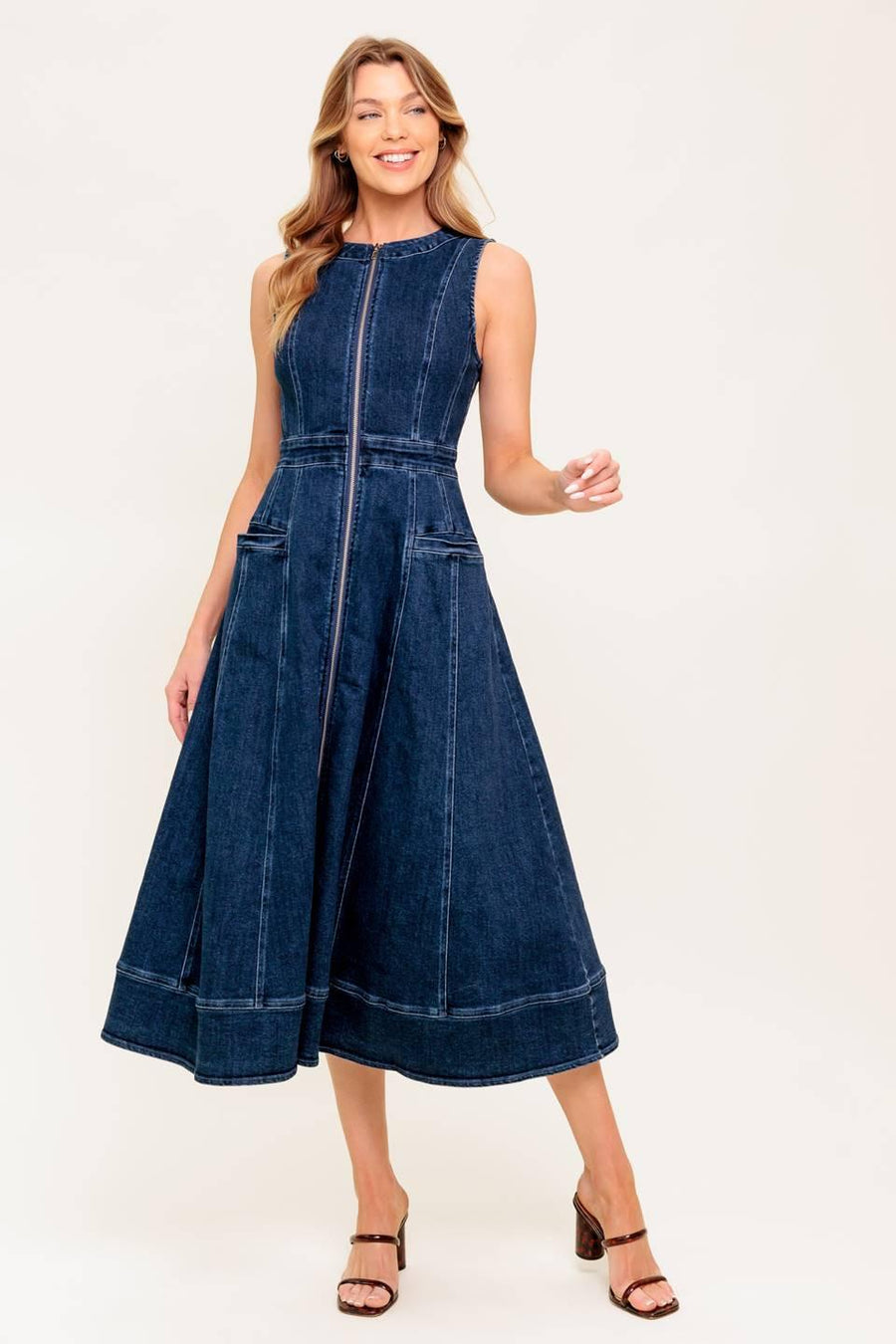 RAW BEAUTY DENIM MIDI DRESS - Glamourous Grace