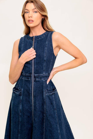 RAW BEAUTY DENIM MIDI DRESS - Glamourous Grace