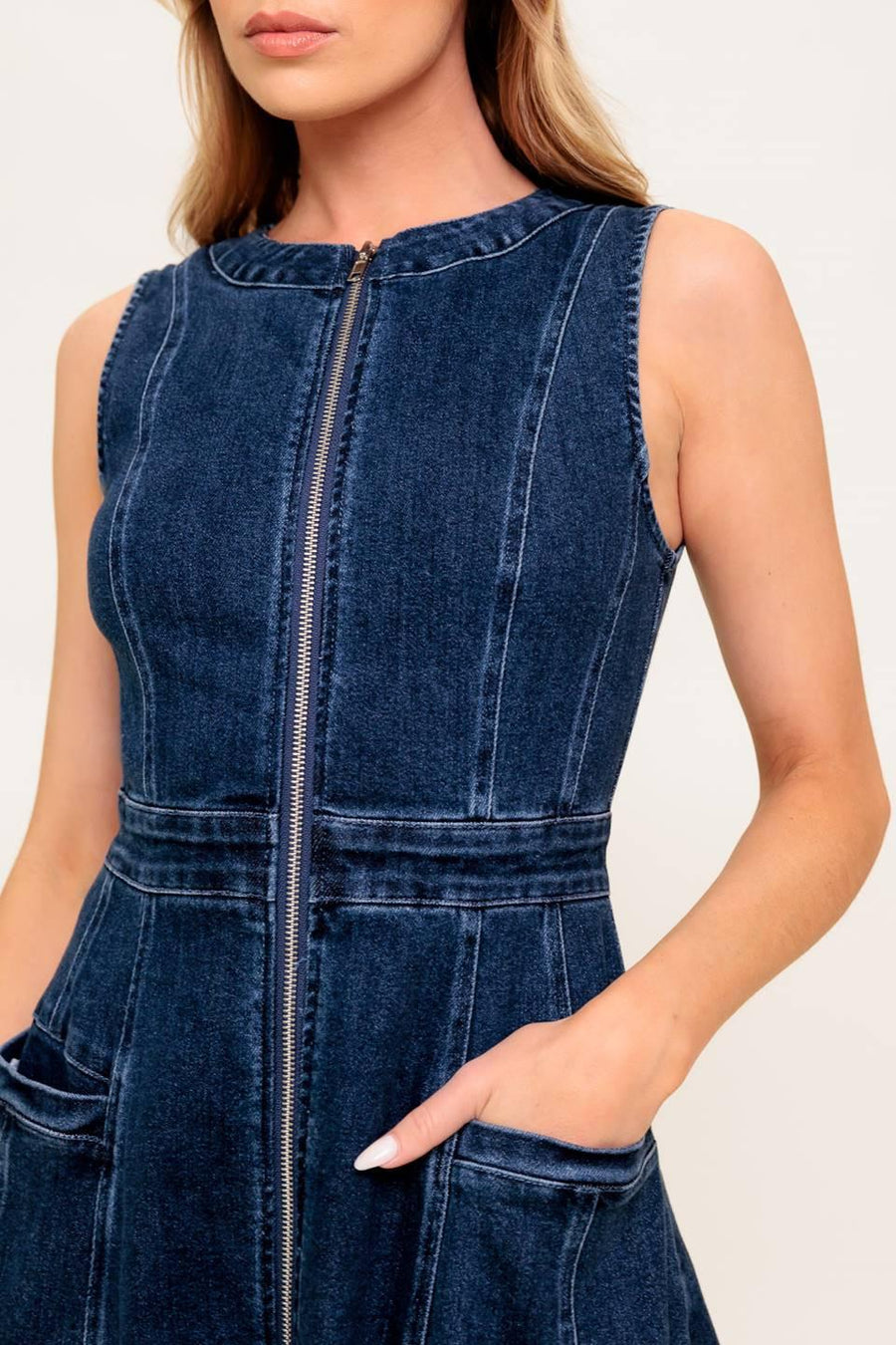 RAW BEAUTY DENIM MIDI DRESS - Glamourous Grace