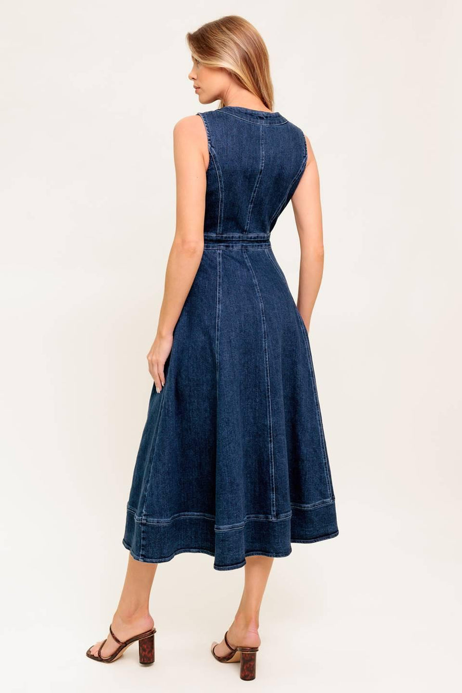 RAW BEAUTY DENIM MIDI DRESS - Glamourous Grace