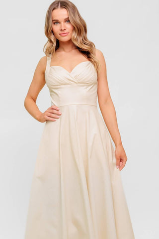OCEAN SHEEN TENDER CREAM WOVEN MIDI DRESS - Glamourous Grace