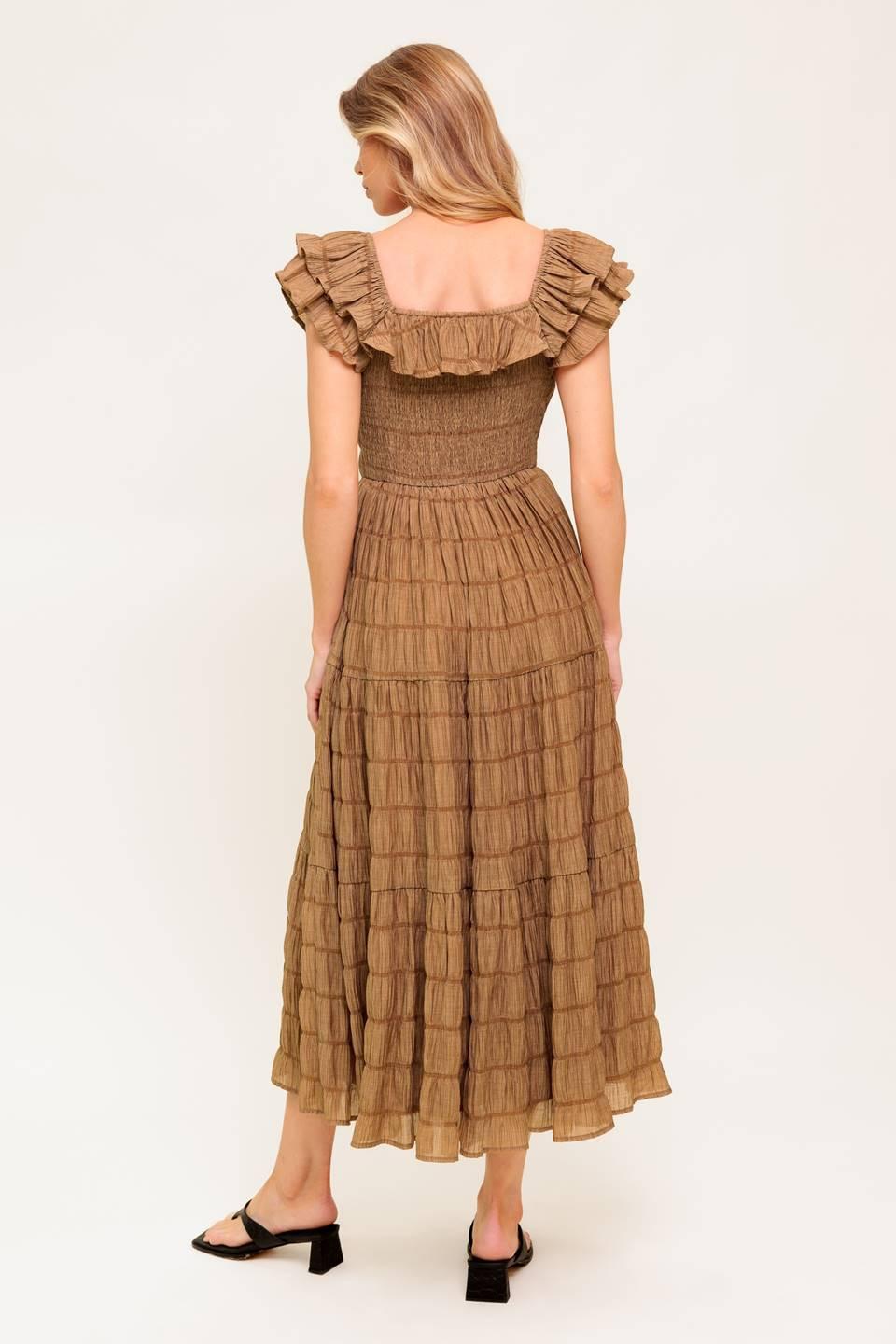 NATURAL BALANCE WOVEN MIDI DRESS - Glamourous Grace